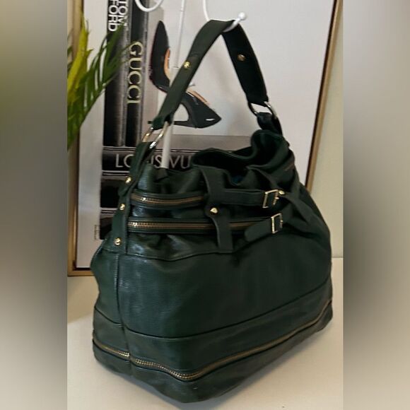 Rebecca Minkoff Large Green Leather should bag hobo zipper purse Bag - Picture 11 of 11